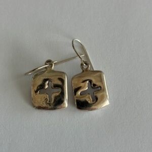 Vintage Robert Lee Morris Sterling Silver pillow cross earrings